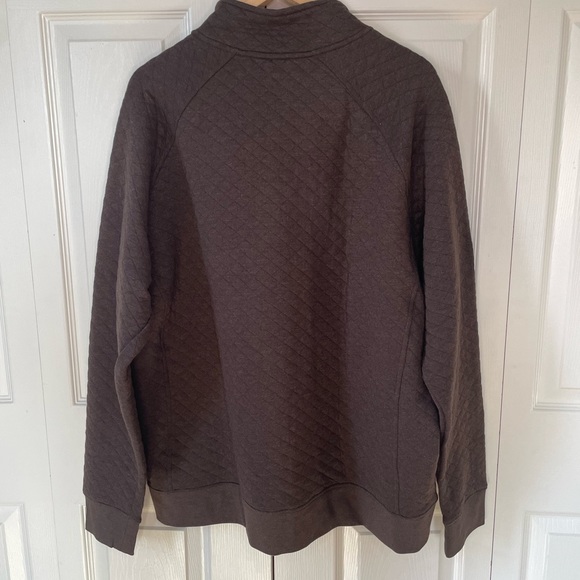 Eddie Bauer Men’s Brown XLarge ¼ Neck Snap Buttons Quilted Design Pullover - Picture 5 of 13